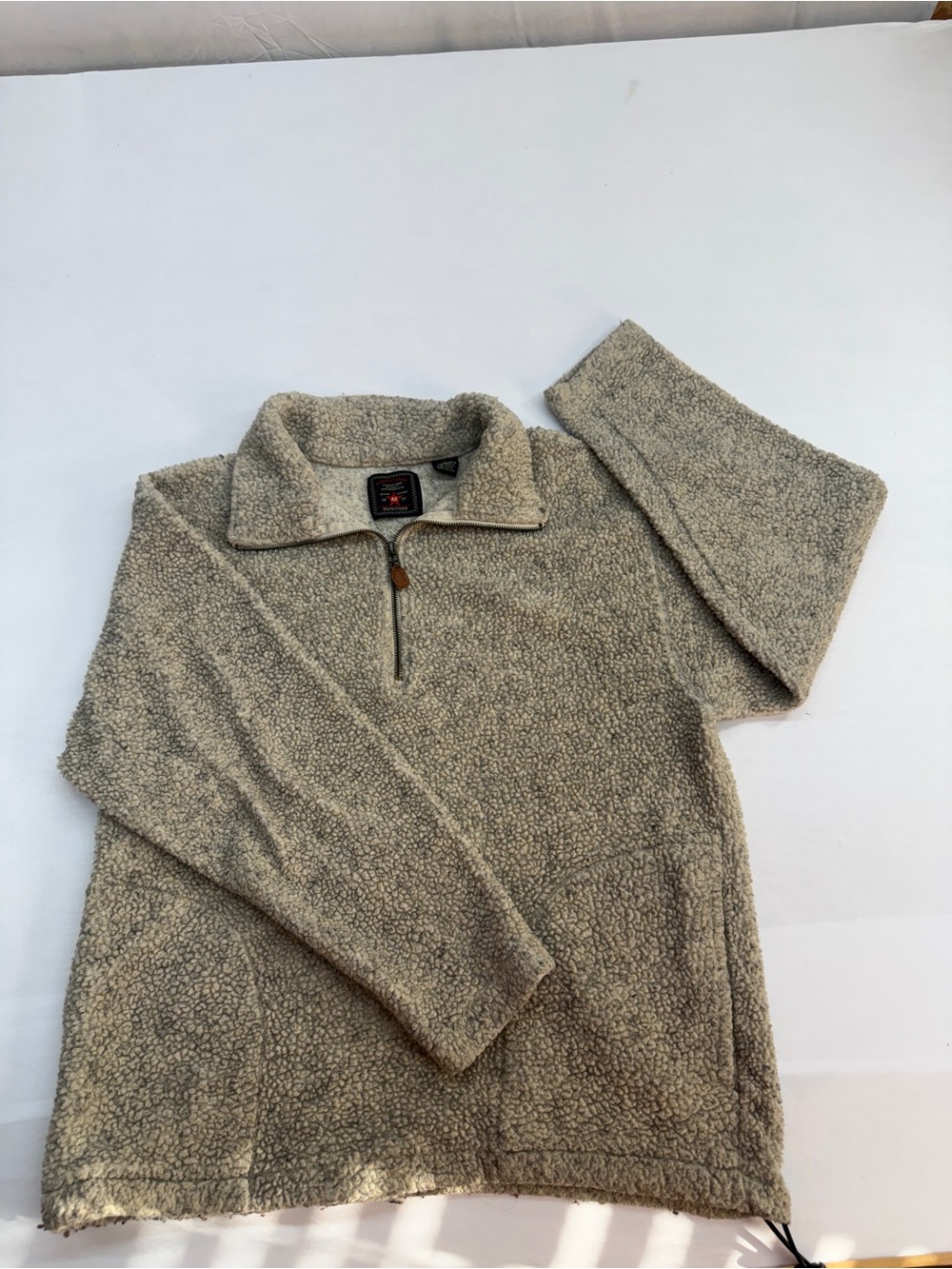 American Eagle Outfitters Beige Sherpa Zip Pullover